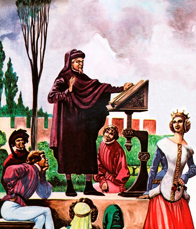 Poeten Chaucer leser ved retten av Peter Jackson