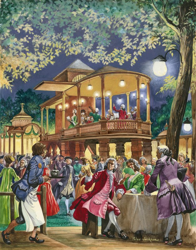 Vauxhall Pleasure Gardens rundt 1750 av Peter Jackson