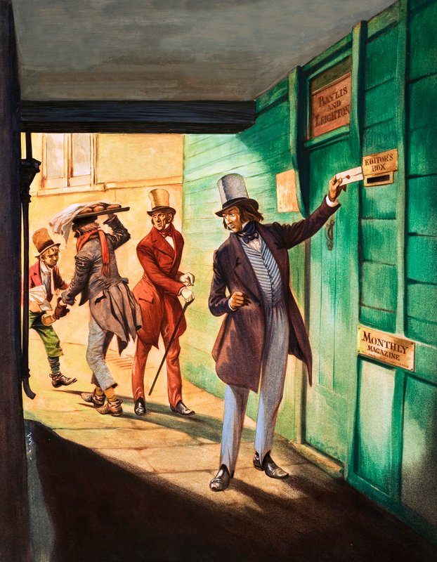 Da de var unge: Charles Dickens (gouache på papir) av Peter Jackson