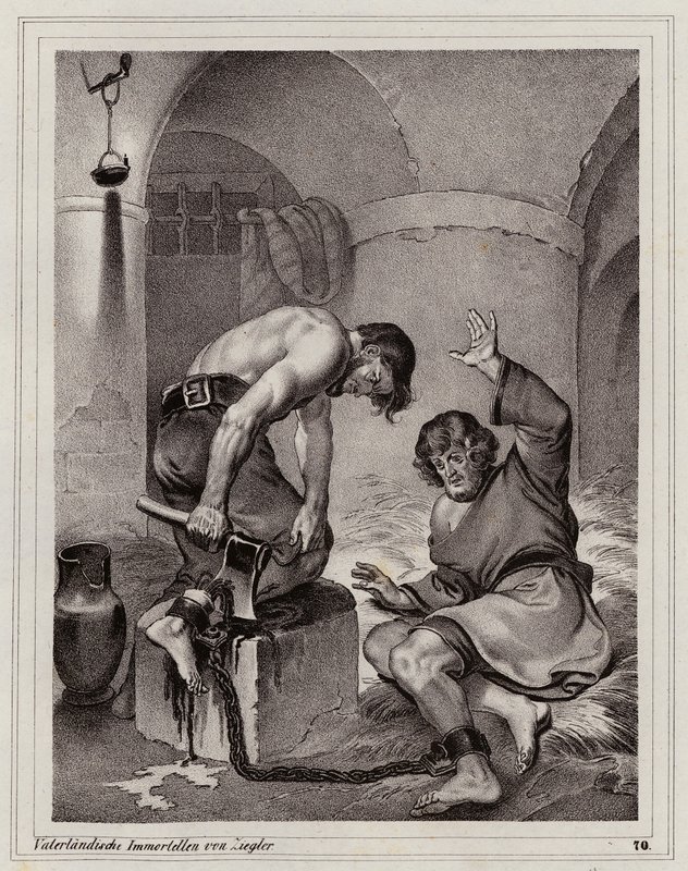 Rømningen til Andreas Budiats, væpner til Emerich von Lowenstein av Peter Johann Nepomuk Geiger
