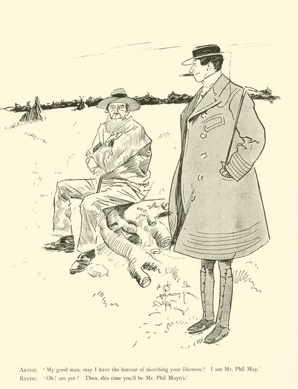 Tegneserie av Phil May, fra 1890-tallet (litho) av Phil May
