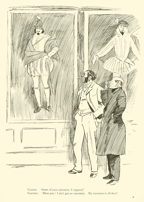 Tegneserie av Phil May, fra 1890-tallet (litho) av Phil May