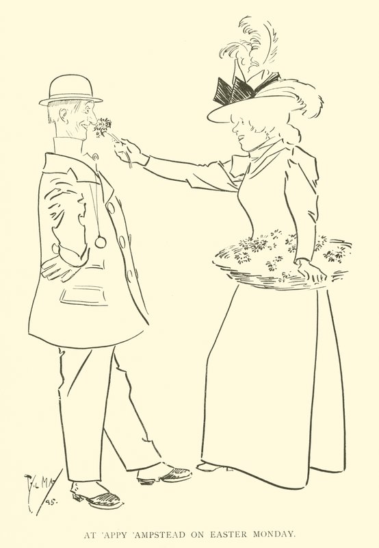 Tegneserie av Phil May, fra 1890-tallet (litho) av Phil May