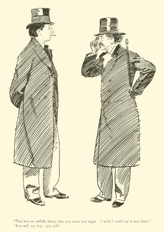 Tegneserie av Phil May, fra 1890-tallet (litho) av Phil May
