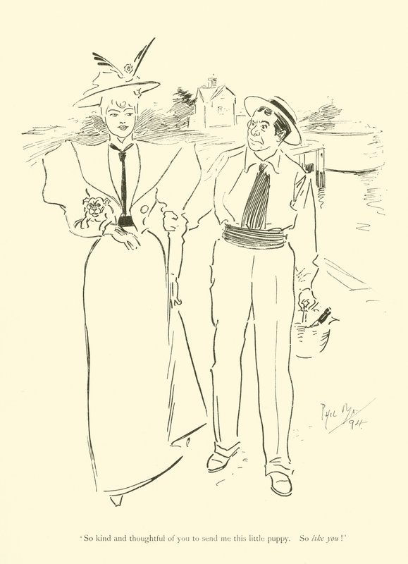 Tegneserie av Phil May, fra 1890-tallet (litho) av Phil May