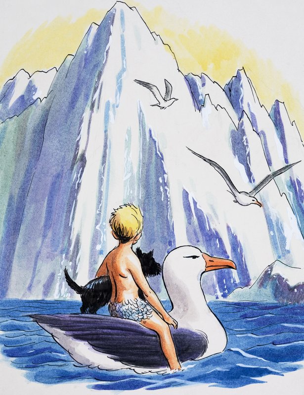 Isfjell i Arktis, illustrasjon fra «The Water Babies» av Charles Kingsley av Philip Mendoza