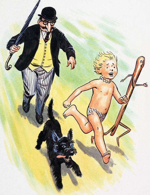 Jakten, illustrasjon fra «Vannbabyene» av Charles Kingsley av Philip Mendoza