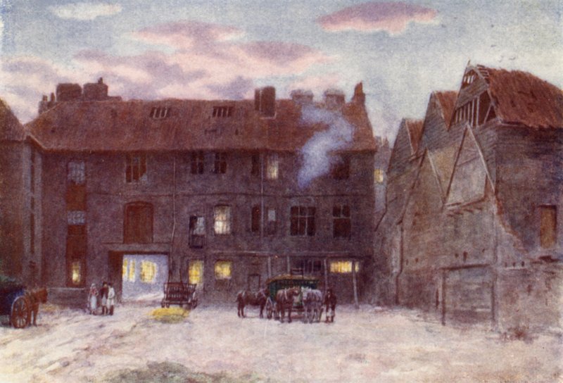 Baksiden av White Hart Inn, Southwark, 1884 av Philip Norman