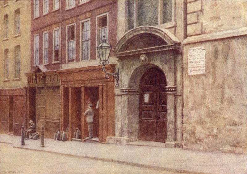 Døråpning til St Georges Church, Botolph Lane, 1904 av Philip Norman