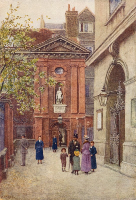 Inngangene til Christs Hospital og Christ Church, 1895 av Philip Norman
