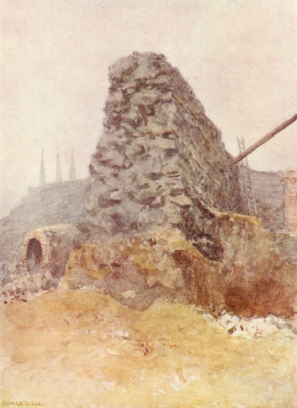 Rester av den romerske muren, Newgate, 1903 av Philip Norman