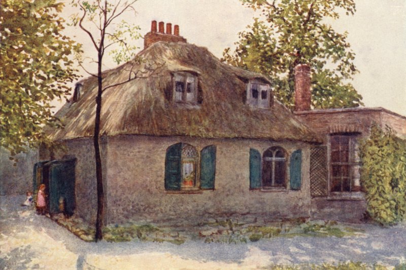 Thatched Cottage nær Paddington Green, 1895 av Philip Norman