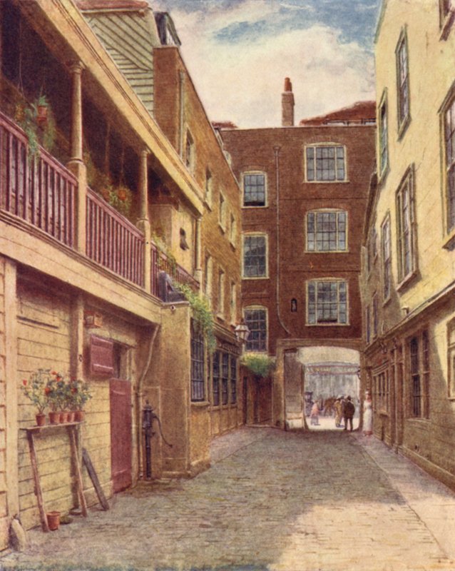 Yard of Old Bell Inn, Holborn, fra nord, 1897 av Philip Norman