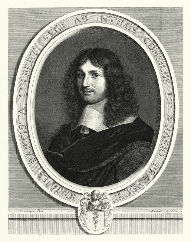 Jean-Baptiste Colbert , fransk statsmann (gravering) av Philippe de (after) Champaigne