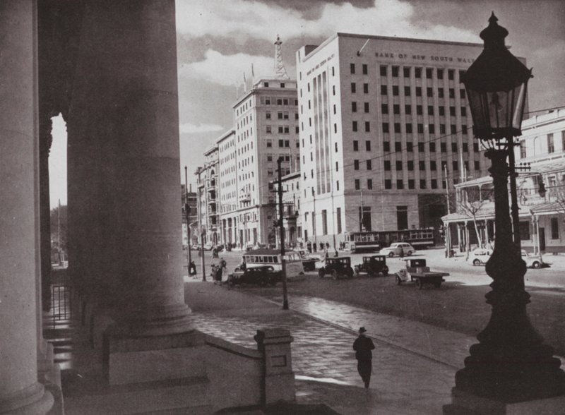 A View of North Terrace, Adelaide, Sør-Australia (s/hvitt bilde) av Photographer Australian