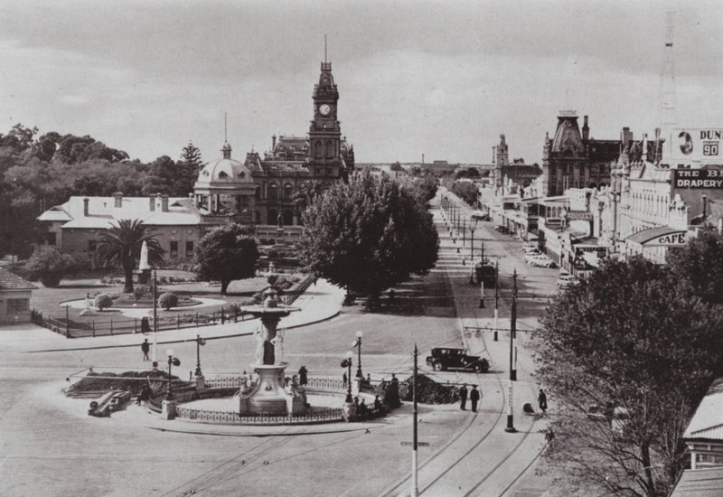 Utsikt over Bendigo, Victoria (s/hv-bilde) av Photographer Australian