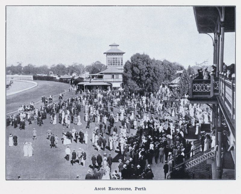 Ascot Racecourse, Perth (s/hvitt bilde) av Photographer Australian