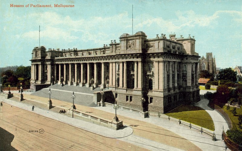 Houses of Parliament, Melbourne (fargebilde) av Photographer Australian