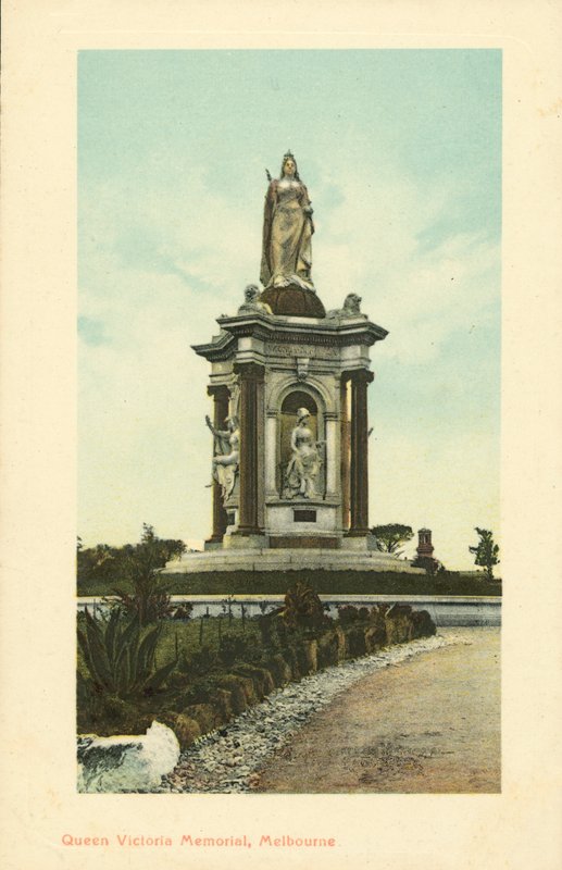 Queen Victoria Memorial, Melbourne, Victoria, Australia (farge litho) av Photographer Australian