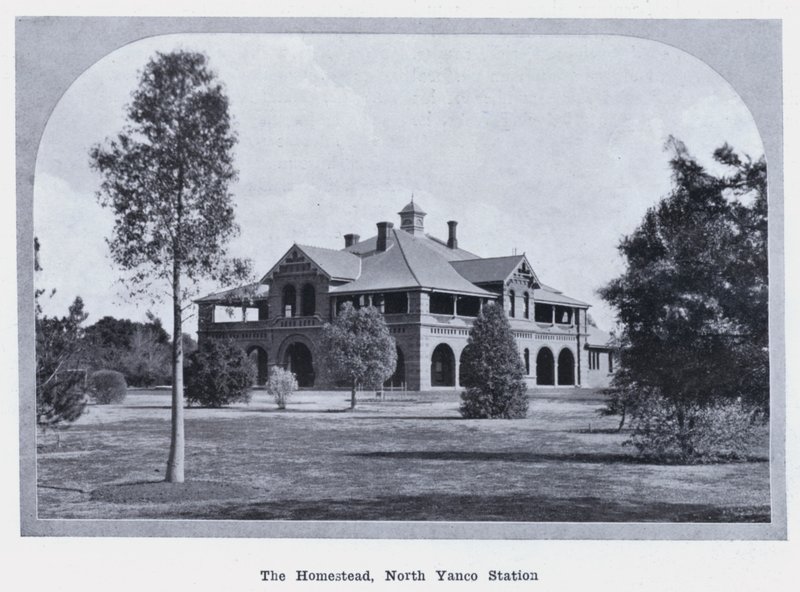 The Homestead, North Yanco Station (s/hvitt bilde) av Photographer Australian
