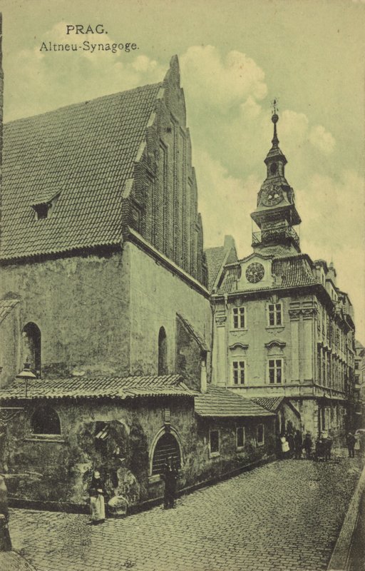 Den gamle nye synagogen, Praha (s/h-bilde) av Photographer Austrian