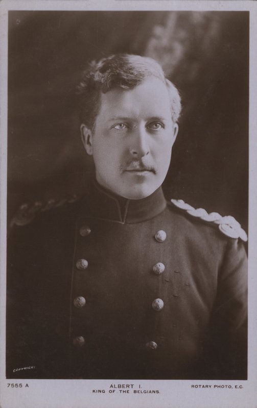 Albert I, konge av Belgia (s/hvitt bilde) av Photographer Belgian