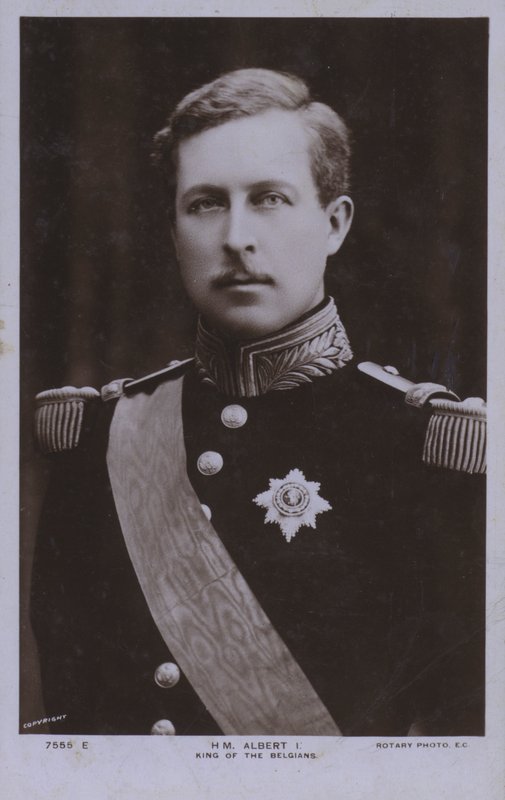 Albert I, konge av Belgia (s/hvitt bilde) av Photographer Belgian