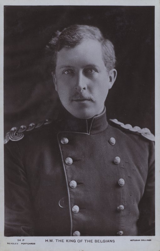 Albert I, konge av Belgia (s/hvitt bilde) av Photographer Belgian