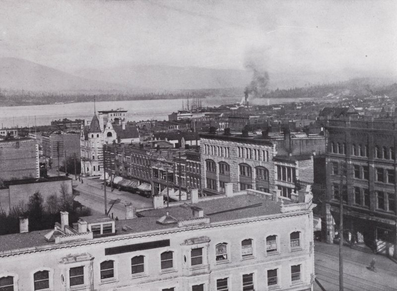Generell utsikt over Vancouver (s/hvitt bilde) av Photographer Canadian