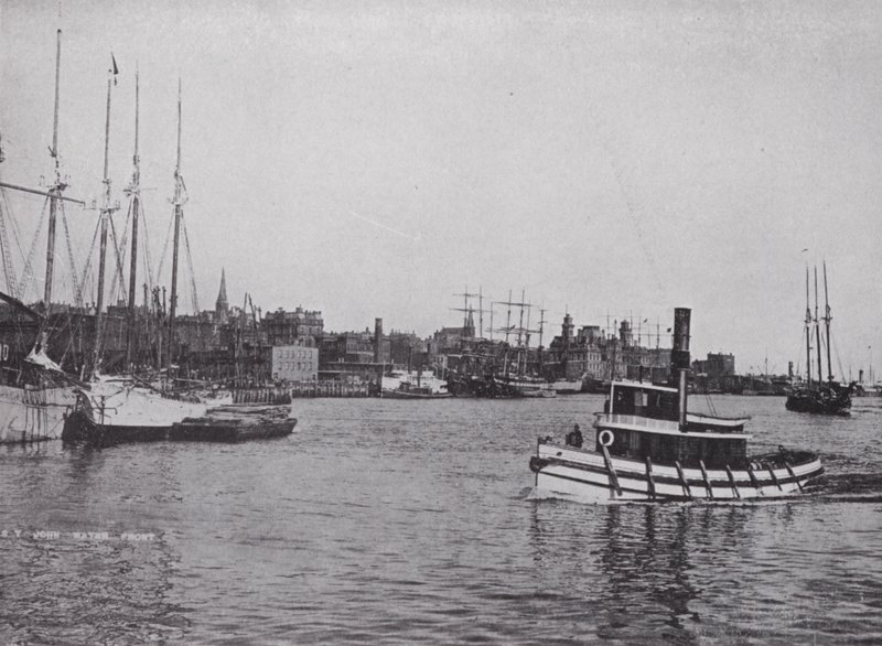 Harbour Front, St John, New Brunswick (s/hvitt bilde) av Photographer Canadian