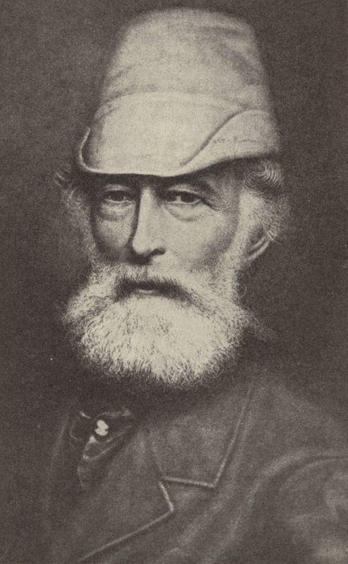 Alfred Krupp, tysk industrimann som grunnla Krupp-verkene i Essen (s/hv-bilde) av Photographer German