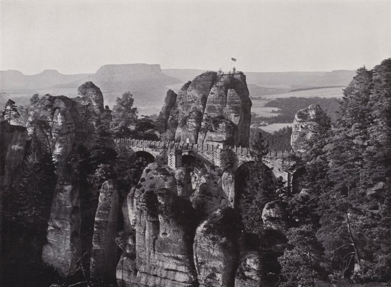 Bastei-broen (s/hvitt-bilde) av Photographer German