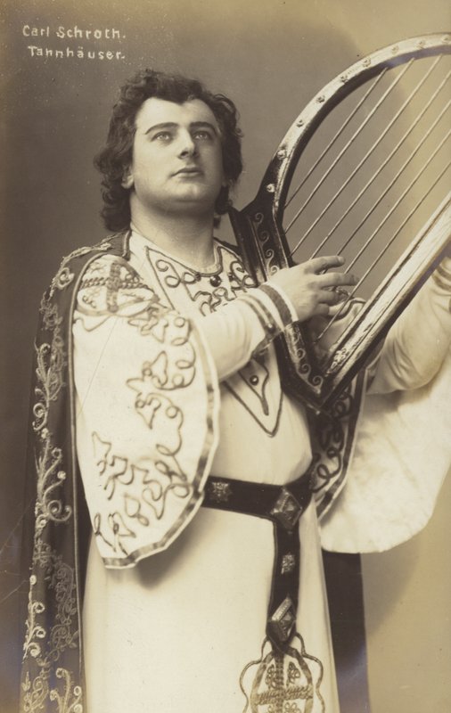 Carl Schroth , tysk operasanger som Tannhauser (s/hv-bilde) av Photographer German