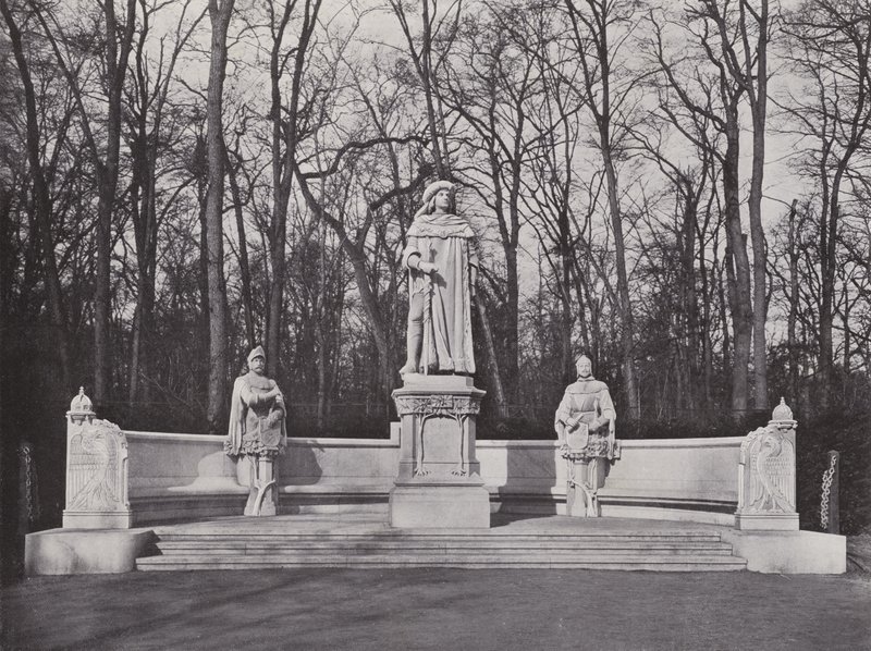 Monument i Siegesallee, kurfyrst Friedrich I (s/hvitt foto) av Photographer German