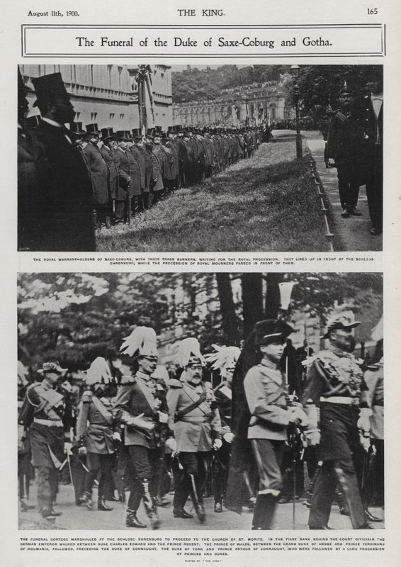 Begravelse av Alfred, hertugen av Saxe-Coburg og Gotha, andre sønn av dronning Victoria og prins Albert, Coburg, Tyskland av Photographer German