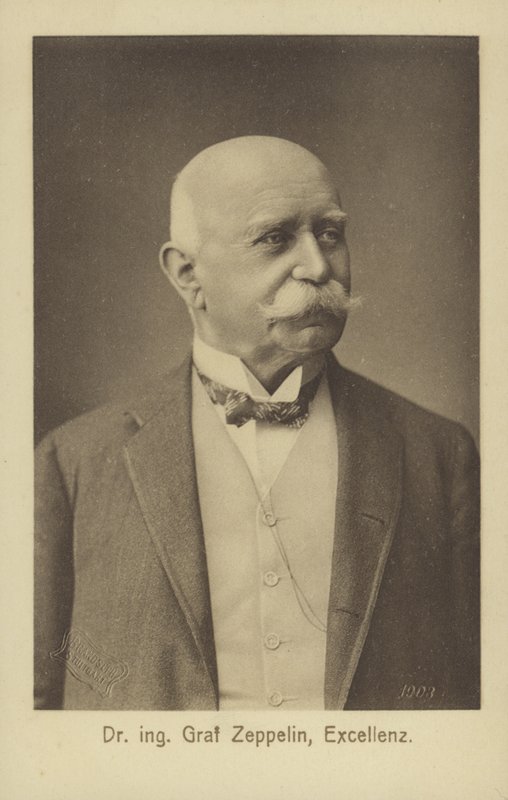 Graf Ferdinand von Zeppelin , tysk luftskipdesigner og konstruktør (s/hv-bilde) av Photographer German