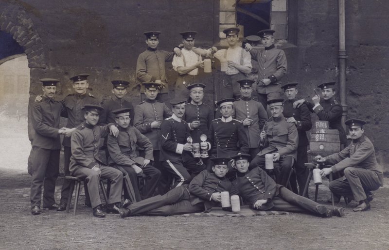 Gruppe av tyske hærsoldater (s/hvitt bilde) av Photographer German
