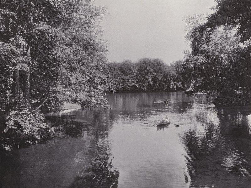 I Tiergarten, Neuer See (s/hvitt bilde) av Photographer German