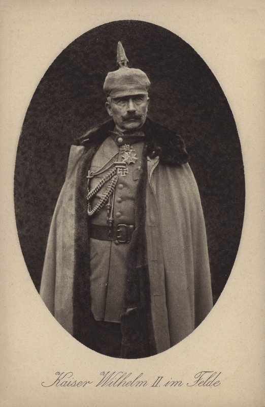 Kaiser Wilhelm II av Tyskland i militæruniform (s/hv-bilde) av Photographer German