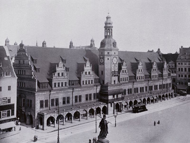 Leipzig: Det gamle rådhuset (s/hvitt bilde) av Photographer German