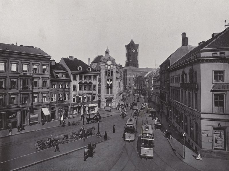 Molkenmarkt, Spandauer Strasse og rådhuset (s/hvitt-bilde) av Photographer German