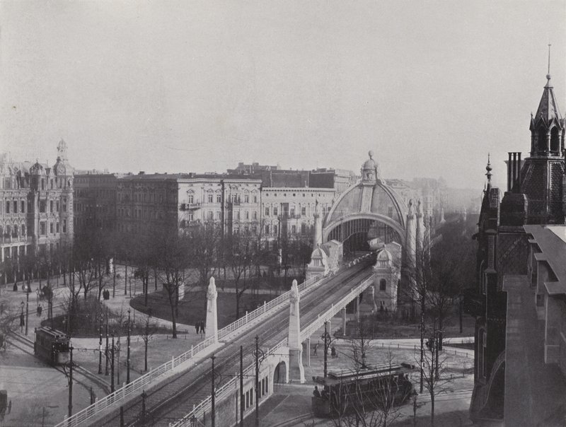 Nollendorfplatz, Station Der Hochbahn (s/hvitt bilde) av Photographer German