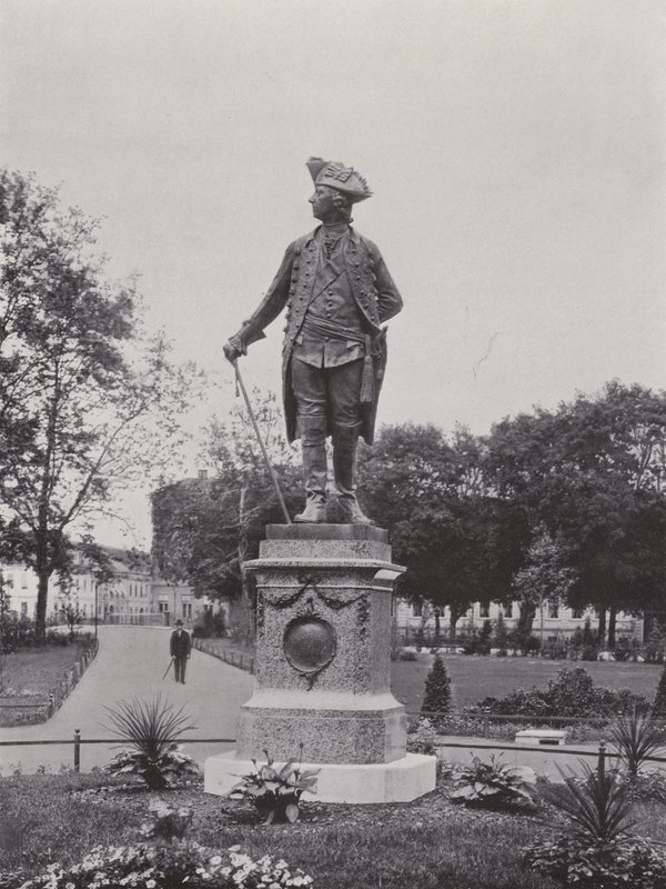 Potsdam, monument til Friedrich Des Grossen (s/hvitt bilde) av Photographer German
