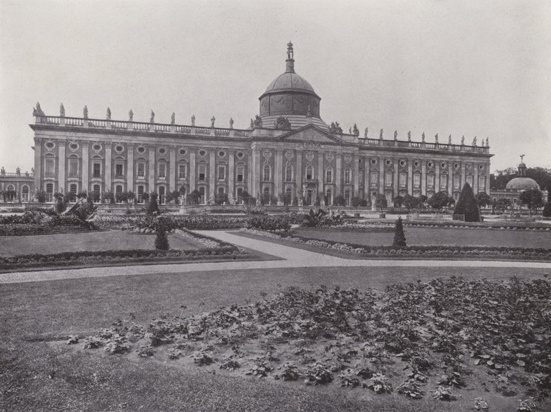 Potsdam, New Palace (s/hvitt bilde) av Photographer German