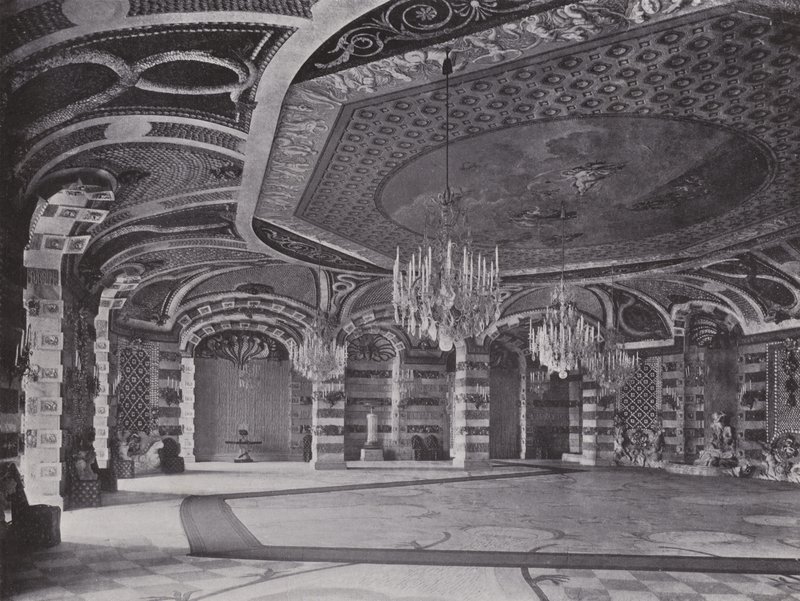 Potsdam, New Palace, Shell Hall (s/hvitt bilde) av Photographer German