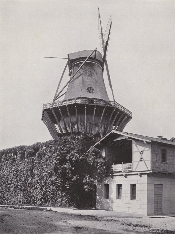 Potsdam, Sanssouci, historisk mølle (s/hvitt bilde) av Photographer German