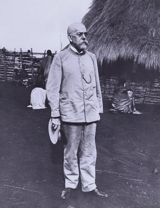 Robert Koch, tysk lege og bakteriolog, i Afrika av Photographer German