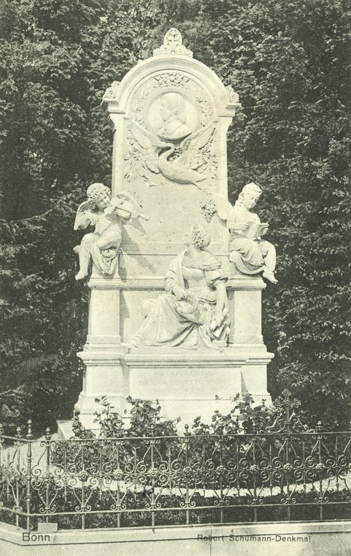 Robert Schumann-minnesmerket, Bonn, Tyskland (s/hvitt-bilde) av Photographer German