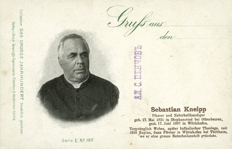 Sebastian Kneipp, bayersk katolsk prest og pioner innen naturmedisin (s/hv-bilde) av Photographer German
