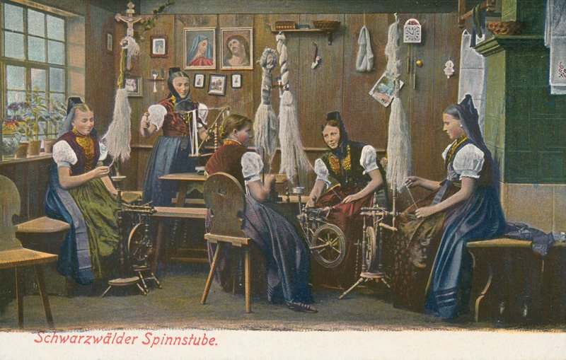 Spinnere i Schwarzwald, Tyskland. (fargebilde) av Photographer German